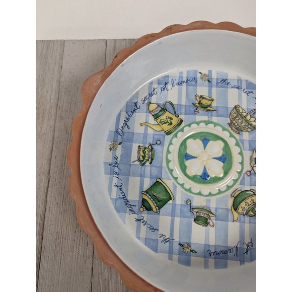 Russ Berrie & Co Deep Dish 9 1/2” Pie Plate Holiday The Secret Ingredient Is Lov - Picture 4 of 9